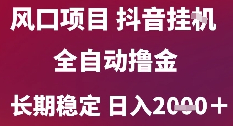 风口项目，六月最新玩法抖音无人挂G，全自动撸金，长期稳定 日入2k+【揭秘】-鱼丸网创