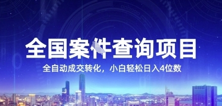 全国案JIAN查询项目，利用人性挣钱，全自动转化，一单利润15，小白轻松日入4位数【揭秘】-鱼丸网创