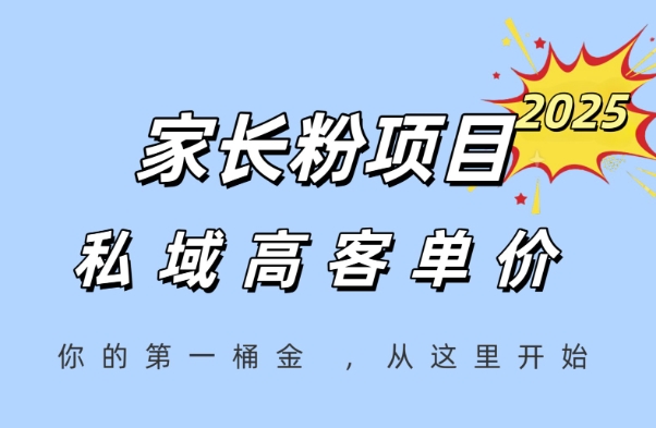 家长粉项目，一个可以长期变现暴利项目，私域高客单价，轻松完成你的人生第一桶金-鱼丸网创