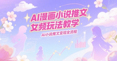 AI漫画小说推文女频玩法教学，AI小说推文变现全流程-鱼丸网创
