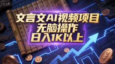 文言文AI视频项目，无脑操作，日入1K以上-鱼丸网创