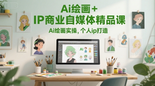 Ai绘画+IP商业自媒体精品课，Ai绘画实操，个人ip打造-鱼丸网创