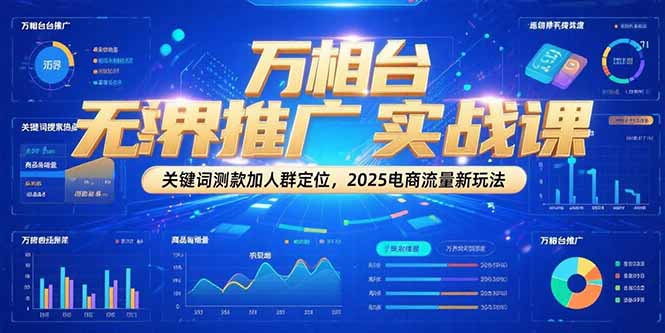 万相台无界推广实战课，关键词测款加人群定位，2025电商流量新玩法-鱼丸网创