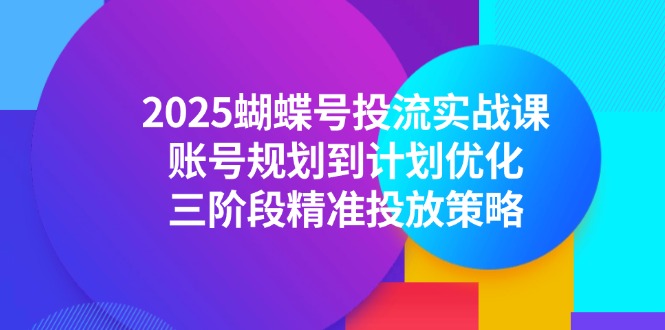 2025蝴蝶号投流实战课，账号规划到计划优化，三阶段精准投放策略-鱼丸网创