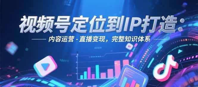视频号定位到IP打造：账号搭建-内容运营-直播变现，完整知识体系-鱼丸网创