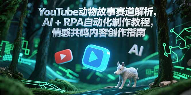 YouTube动物故事赛道解析，AI+RPA自动化制作教程，情感共鸣内容创作指南-鱼丸网创