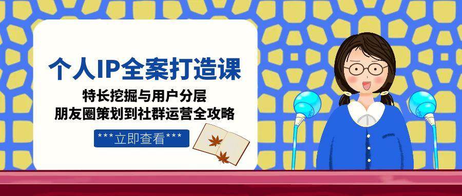 个人IP全案打造课，特长挖掘与用户分层，朋友圈策划到社群运营全攻略-鱼丸网创