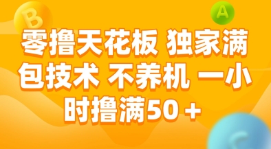 零撸天花板，独家满包技术，不用养机，一小时撸满50+，收益稳定【揭秘】-鱼丸网创