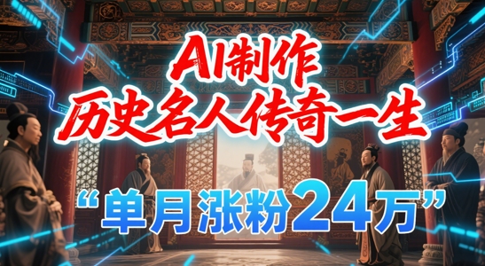 暴力起号！用AI制作历史名人传奇一生，单月涨粉24W，涨粉+变现赛道黑马来了-鱼丸网创