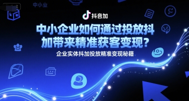 中小企业如何通过投放抖加带来精准获客变现？企业实体抖加投放精准变现秘籍-鱼丸网创