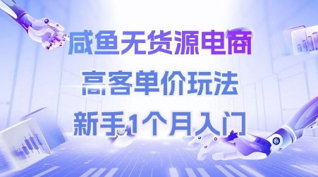 咸鱼无货源电商，高客单价玩法，新手1个月入门-鱼丸网创