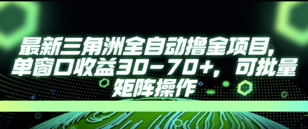 最新AI全自动游戏撸金项目，单窗口收益30-70+，可批量操作【揭秘】-鱼丸网创