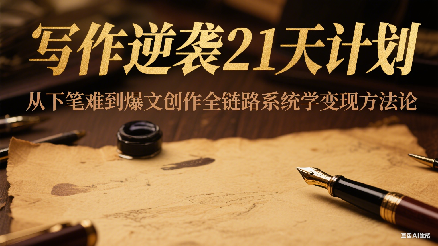 写作逆袭21天计划：从下笔难到爆文创作全链路系统学变现方法论-鱼丸网创