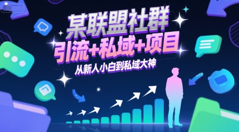 某联盟社群，引流+私域+项目，从新人小白到私域大神-鱼丸网创