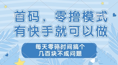 首码零撸项目，有快手就可以做，每天业务时间搞个几张不是问题【揭秘】-鱼丸网创