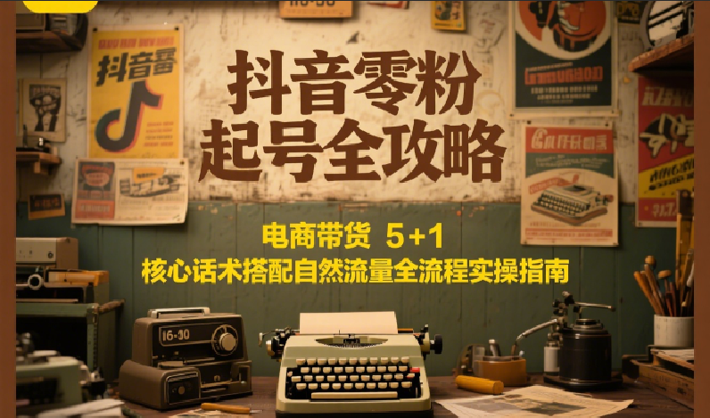 抖音零粉起号全攻略：电商带货 5+1 核心话术搭配自然流量全流程实操指南-鱼丸网创